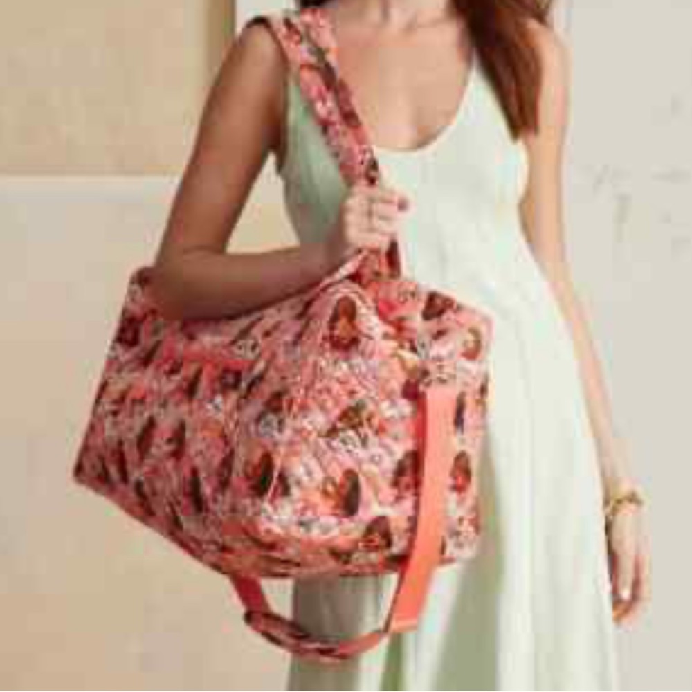 NWT Vera Bradley Disney Moana Adventure Large Travel Duffel/Bag Tropical Orange🫶